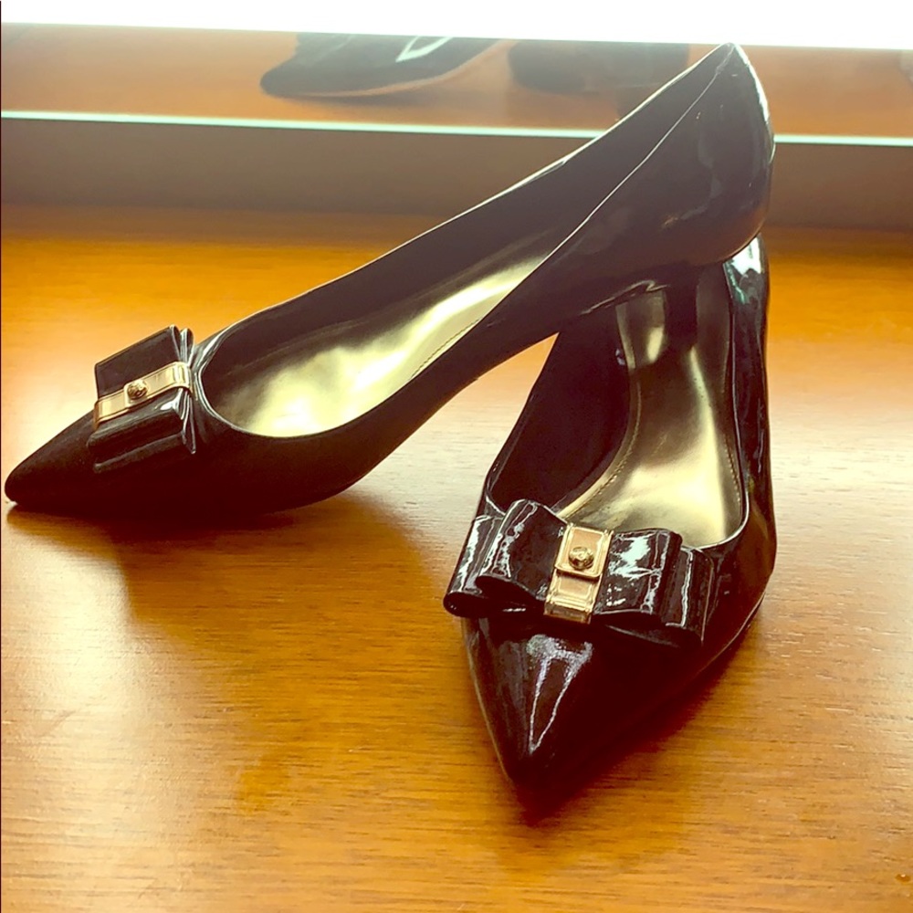 Coach black kitty heels